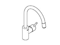 Grohe Concetto etgr køk udtr.m - etgr køkbat, C-tud, ethulsmontage, zero, supersteel 32663DC3