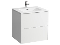 Laufen Pro S Slim håndvask og hvid vaskeskab med to skuffer - mål: H61 x B60 x D50 cm