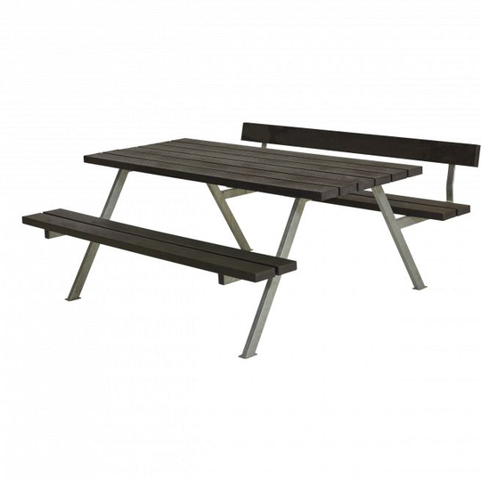 Plus Alpha Bord/Bænkesæt m/1 ryglæn - 177 cm - Genbrugsplast