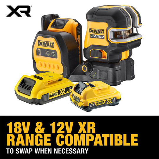 DeWALT Dw 18/12V 3 X 360⁰ Linje Laser Grøn - DCE089D1G18-QW