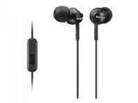 Sony MDR-EX110AP - Øreproptelefoner med mik. - i øret - kabling - 3,5 mm jackstik - sort
