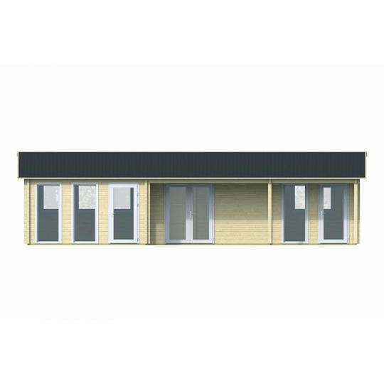 Gulfport inkl. 27 mm gulv-tagbrædder Bjælkehytte - 70 mm - 407317N - 63,28 m²