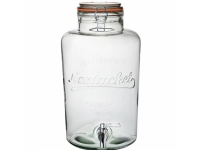 Glasbeholder 1.9 ltr 13x13x23.5 cm med Taphane/Glaslåg/Patentlukning