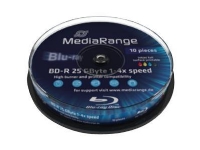 MediaRange Inkjet Fullsurface-Printable - 10 x BD-R - 25 GB 4x - printbar overflade for ink jet - spindle