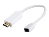 MicroConnect - Standard - videoadapter - Mini DisplayPort hun til HDMI han - 10 cm - hvid