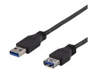 DELTACO USB3-241 - USB forlængerkabel - USB Type A (hun) til USB Type A (han) - USB 3.1 Gen 1 - 1 m - sort
