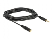 Delock - Forlængerkabel til hovedsæt - 4-pæl ministik han til 4-pæl ministik hun - 3 m - sort