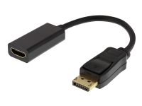 DELTACO DP-HDMI43 - Videoadapter - DisplayPort han til HDMI hun - 20 cm - sort - 4K support