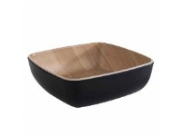 Skål Frida 0.37 ltr 12.5x12.5x4.5 cm Melamin sort/trælook (12 stk.)