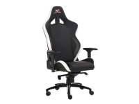 Nordic Gaming Heavy Metal - Spillestol - armstøtter - T-formet - vippe - drejeled - metal, nylon, stål, skum, PU-behandlet læder - sort, hvid