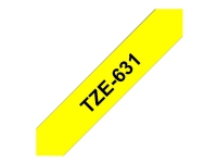 Brother TZe-631 - sort på gul 12mm x 8m