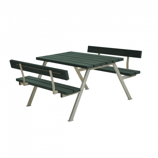 Plus Alpha Bord/Bænkesæt m/2 ryglæn - 118 cm - ReTex - Grøn - 187512-31