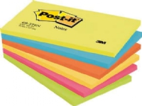 Post-it® Notes Energetic-farver, 6 blokke, 76 mm x 127 mm, 100 ark pr. blok