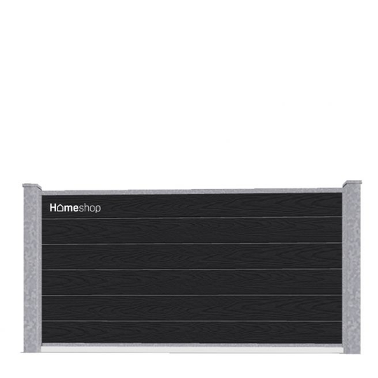 Wimex WPC Komposit hegn - Dark-Wood V-profil Startsæt H 90 cm B 197 cm
