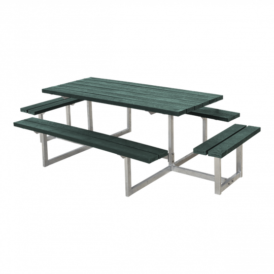 Plus Basic Bord/Bænkesæt m/2 påbygninger - 260 cm - ReTex - Grøn - 185813-31