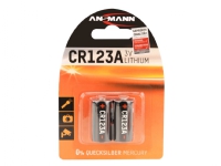 Ansmann 1510-0023, Engangsbatteri, CR123A, Lithium, 3 V, 2 stk, 1500 mAh