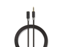 Nedis - Audiokabel - stereo mini-jackstik han til stereo mini-jackstik hun - 1 m - afskærmet - antracit (sort) - rund