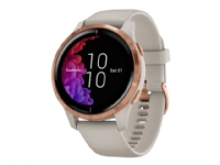 Garmin Venu - Sort - sportsur med bånd - silikone - lyst sand - håndledsstørrelse: 125-190 mm - display 1.2 - Bluetooth, Wi-Fi, NFC, ANT+ - 46.3 g