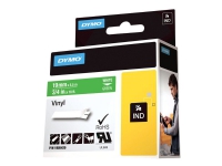 DYMO Rhino Coloured Vinyl - Vinyl - permanent klæbemiddel - hvid på grøn - Roll (1.9 cm x 5.5 m) 1 kassette(r) tape - for DYMO ILP219 Rhino 4200, 50