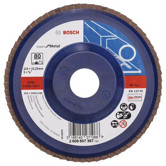 Bosch Lamelslibeskive B:mt Ø125x22mm K80 Flad - 2608607367