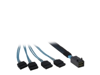 Inter-Tech - ATA/SAS-kabel - SAS 12Gbit/s - 4 x Mini SAS HD (SFF-8643) til SATA - 50 cm - sort, blå