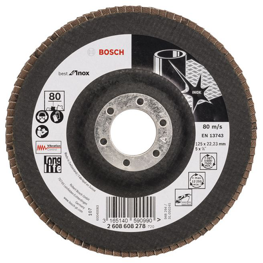 Bosch Lamelskive Inox 125mm K80 - 2608608278