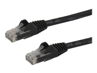 StarTech.com 15m CAT6 Ethernet Cable, 10 Gigabit Snagless RJ45 650MHz 100W PoE Patch Cord, CAT 6 10GbE UTP Network Cable w/Strain Relief, Black, Fluk