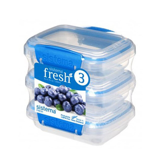 Sistema Opbevaringsboks Fresh Blue 200 ml - 3 pak.