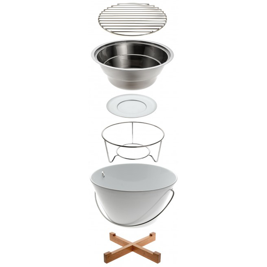 Eva Solo Bordgrill, porcelæn/ rustfrit stål - White - Ø30 cm
