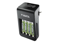 Varta LCD Plug Charger+ - 4 t batterioplader/strømadapter - (for 4xAA/AAA, 1x9V) 4 x AA type - NiMH - 2100 mAh (USB)