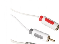 ICIDU - Audiokabel - stereo mini-jackstik han til RCA han - 1 m - hvid