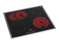 Siemens iQ300 ET645FNN1E - Keramisk kogeplade - 4 plader - Niche - bredde: 56 cm - dybde: 49 cm - sort/rustfrit stål - med rustfrit stål-pynt