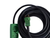 E-line Kabelsæt DK 3G1,5 - H07RN-F, DK stikprop/3-stikdåse m/j, neopren, 230V/16A, 15m