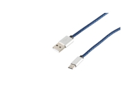 S-Conn 14-50024, 2 m, USB A, USB C, USB 2.0, 480 Mbit/s, Blå