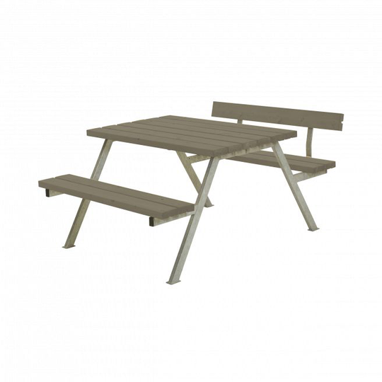 Plus Alpha Bord/Bænkesæt m/1 ryglæn 118 cm - Gråbrun