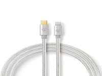 Nedis - Lightning-kabel - Lightning han til USB-C han - 1 m - aluminium - for Apple iPad/iPhone/iPod (Lightning)