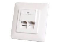 DIGITUS DN-9001-N - Stikkontakt - vægmonterbar - CAT 5e - STP - RJ-45 X 2 - RAL 9010