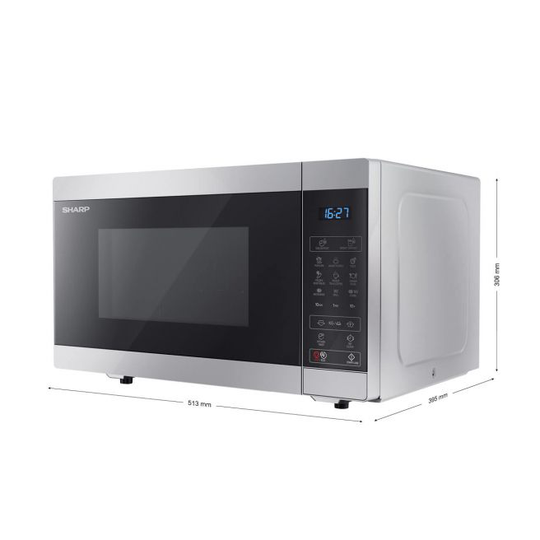 Sharp YC-MG51E-S mikrobølgeovn Over komfuret Kombination mikroovn 25 L 900 W Metallic