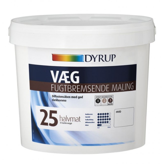 Dyrup Fugtbremsende Kælder Maling Hvid - 4,5lt - VAREN ER UDGÅET