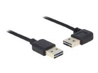 Delock Easy - USB-kabel - USB (han) venstre-/højrevinklet, omvendelig til USB (han) omvendelig - USB 2.0 - 50 cm - sort
