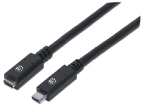Manhattan 355230, 0,5 m, USB C, USB C, USB 3.2 Gen 2 (3.1 Gen 2), 10000 Mbit/s, Sort