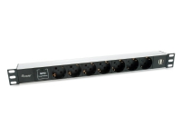 Equip 333315, Basis, 1U, Vandret, Aluminium, Sort, Sølv, 7 AC stikkontakt(er)