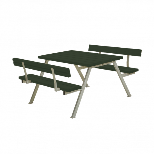 Plus Alpha Bord/Bænkesæt m/2 ryglæn - 118 cm - Grøn - 187512-11