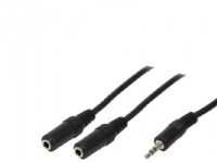 LogiLink - Lydsplitter - stereo mini-jackstik hun til stereo mini-jackstik han - 20 cm - sort