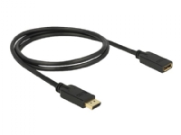 Delock - DisplayPort forlængerkabel - DisplayPort (han) til DisplayPort (hun) - DisplayPort 1.2 - 1 m - 4K support - sort