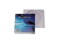 MediaRange Retailpack 50 CD Paperbag with Flagwindow - CD/DVD lomme - kapacitet: 1 CD/DVD - hvid