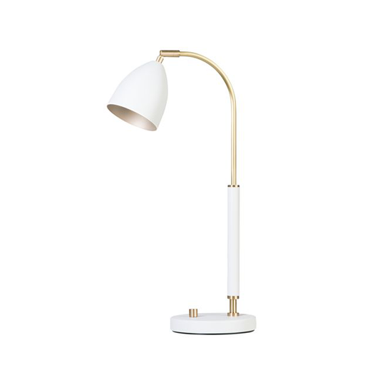 Belid Deluxe 4076 hvid/messing - Bordlampe