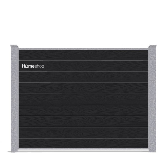 Wimex WPC Komposit hegn - Dark-Wood V-profil Startsæt H 140 cm B 197 cm