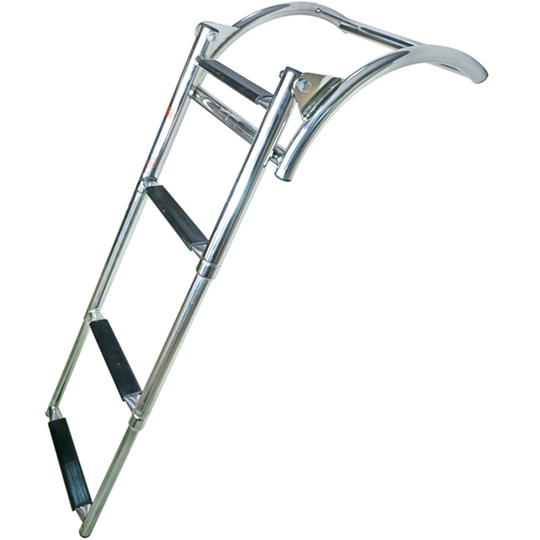 Teleskopstige 3 Trin til Gummibåd, Rustfri Stål 870/380x340mm