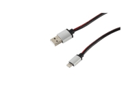 S-Conn 14-50102, 2 m, Lightning, USB A, Sort, Rød, Lige, Lige